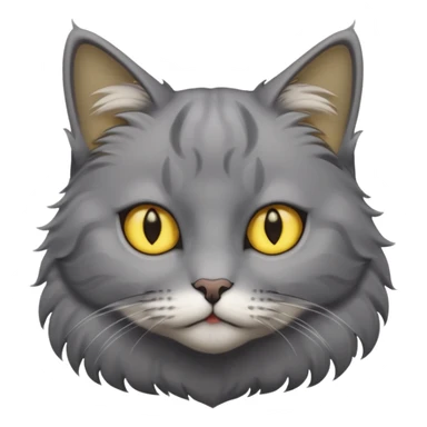 Grey cat with yellow eyes  sticker