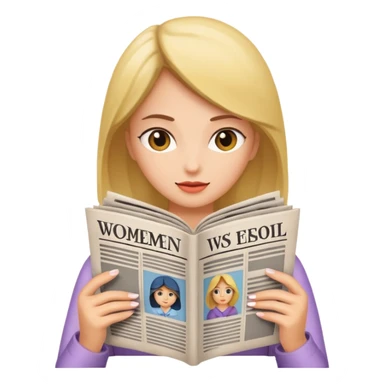 newspaper read women sticker
