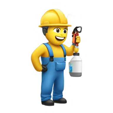 Man spraying spray foam insulation sticker