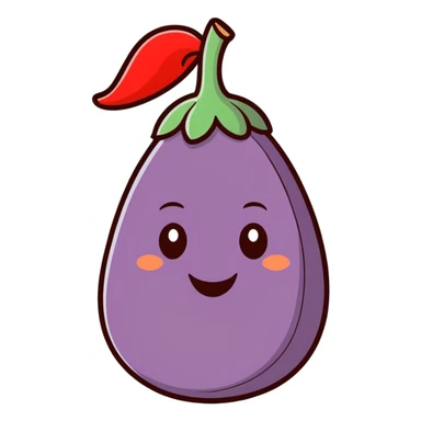 sick eggplant  sticker