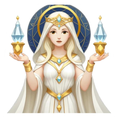 fantasy magic tarot card low poly goddess sticker