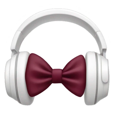 White headphones with burgundy bow sticker