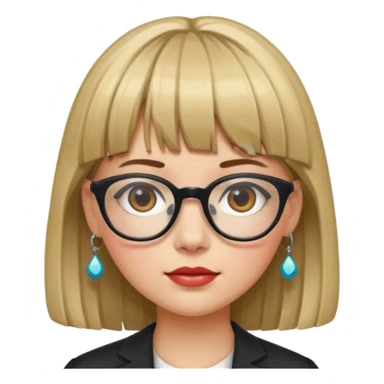 girl with bangs with glasses and accessorised sticker