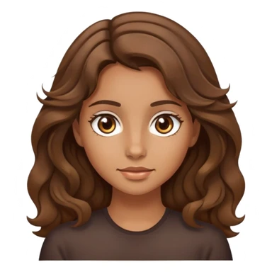 A girl with tanned skin and medium brown hair and a bit wavy with light brown eyes  sticker