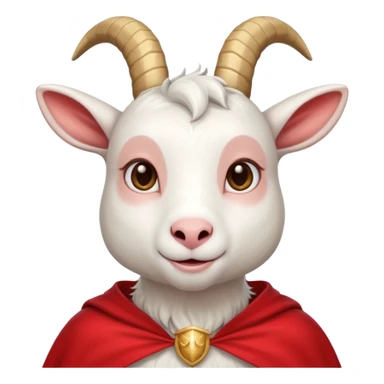 white female goat wearing a read cape like superman sticker