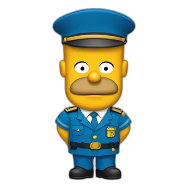 Homero Simpson vestido con uniforme de bimbo sticker