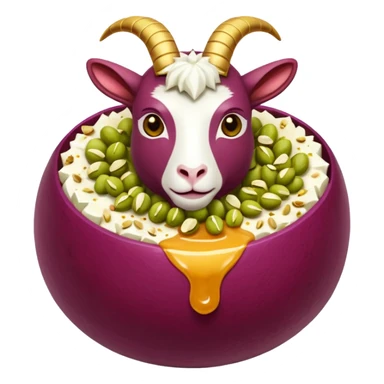 goat ball- a red seedless grade enrobed in goat cheese rolled in crushed pistachios and drizzled with honey sticker