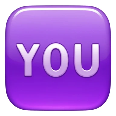 shiny purple text saying "YOU" sticker