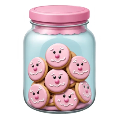 pastel pink christmas cookies in jar with pink lid  sticker