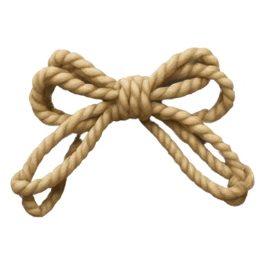Bow made out of rope with two loops at the top and two strands at the bottom not in loops sticker