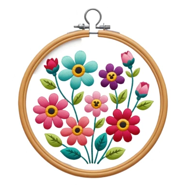 flower embroidery hoop sticker