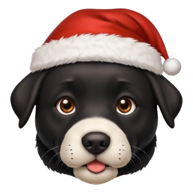 A cute black Labrador, about 2 years old, wearing a Santa hat. (I need English) sticker