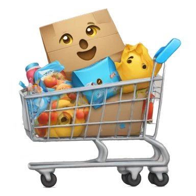 shopping cart with boxies sticker