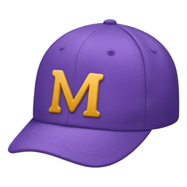purple cap with letter m on it sticker