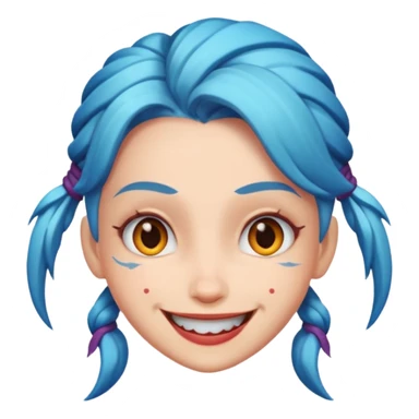 Jinx smiling at you with tricky challenging face sticker