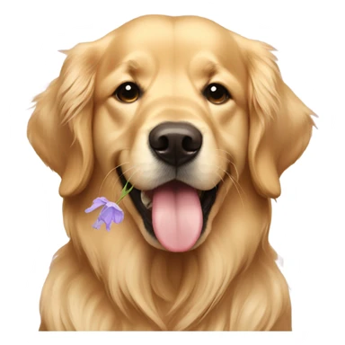 Golden retriever flowers in mouth sticker