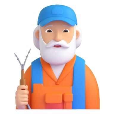 fisherman wearing a blue cap sticker