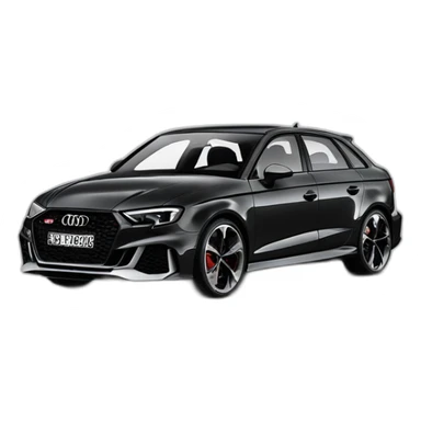 Audi rs3 black facelift, facing front left sticker