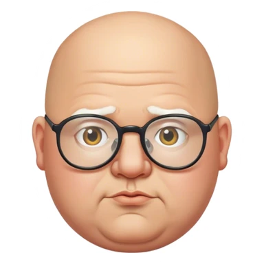 fat bald man with glasses sticker