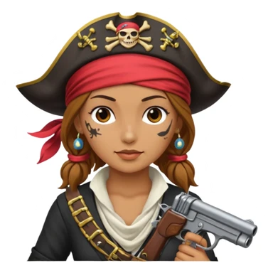 Lady Pirate With Gun. sticker
