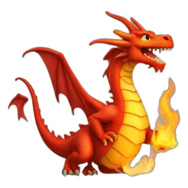 Dragon with fire sticker