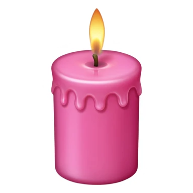 A pink candle with a flame on it, viewed from above. sticker