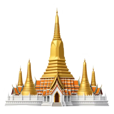 Cinematic Realistic Wat Arun Landmark Emoji, depicting the towering temple spires adorned with intricate porcelain mosaics sticker