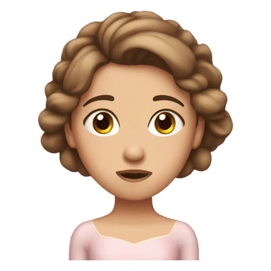 ballerina with brown hair looking stressed  sticker