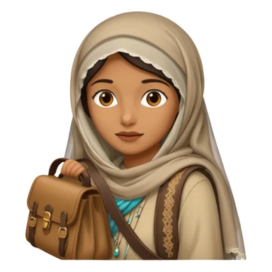 Woman + veil + satchel,Desert Nomads. sticker