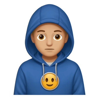 make image of white person, he is wearing hoodie with BST sign of it sticker