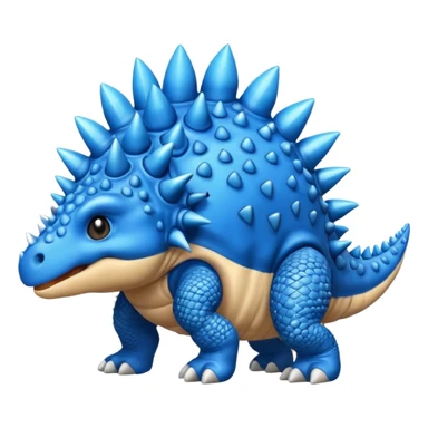 As un emoji de el dinosaurios ANQUILOSAURIO de perfil en color azul que sea bebe  sticker