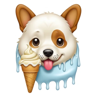 Dog throwing ice cream sticker