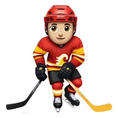 A hockey player who plays for the flames sticker