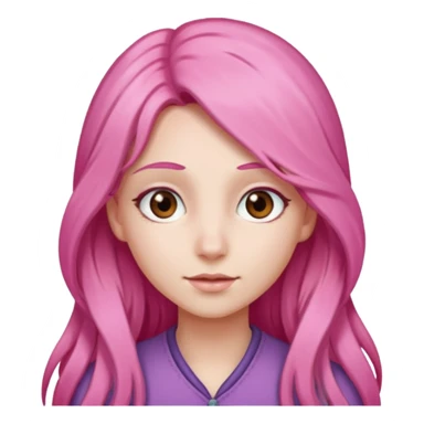 girl with long pink hair sticker