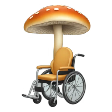 Mushroom with legs and arms on a wheelchair sticker