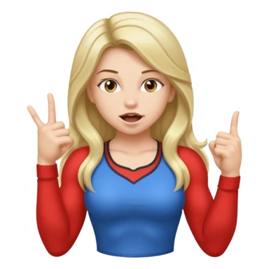 Una niña con los pies flexionados, dedo índice en la boca y cadera hacia el lado derecho sticker