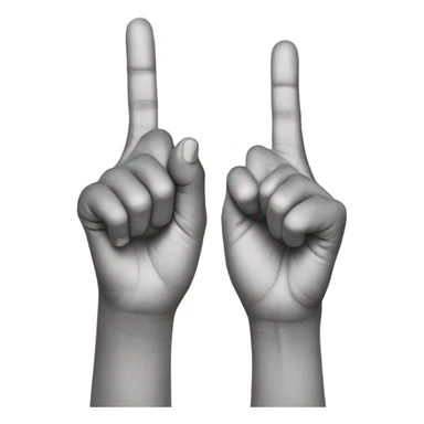 Two hands touching each other with their index fingers sticker