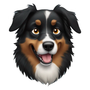Angry growling Small black australian shepherd dog sticker