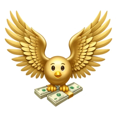 Money with wings sticker