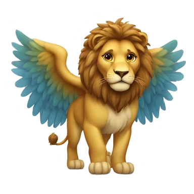 A lion with a wings love sticker