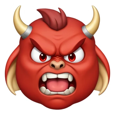 angry face with horn sticker