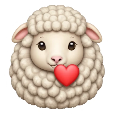 a cute sheep with a heart sticker