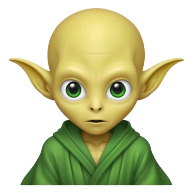 Big head alien with yellow skin, Half body. sticker