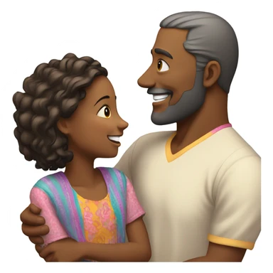 man and daughter - white sticker