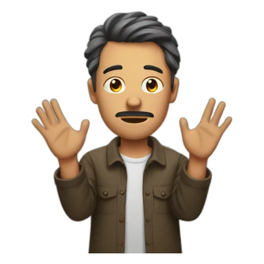 guilty man with hands up sticker