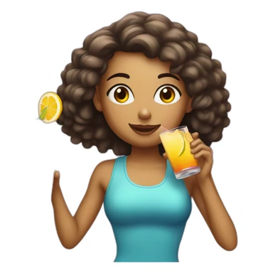 aerobic girl drinks cocktail sticker