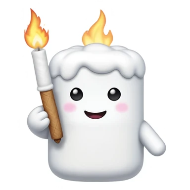 marshmallow OG character smoking weed sticker