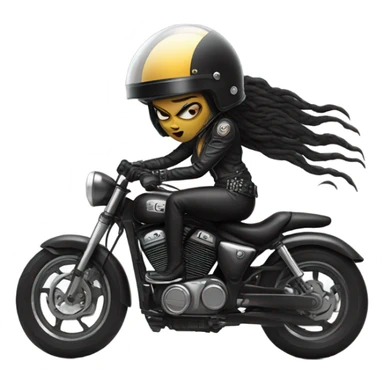 Motorbike skull woman  sticker
