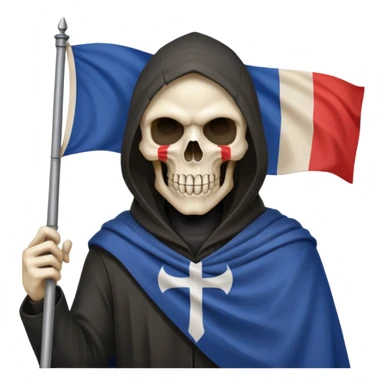 Faucheuse tenant un drapeau français  sticker