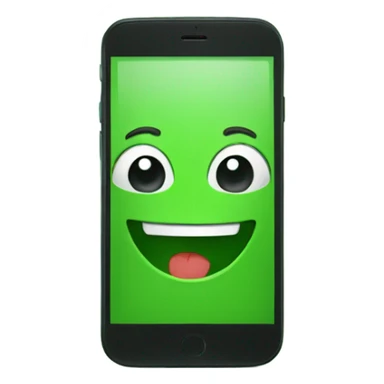 Green smartphone feeling happy sticker